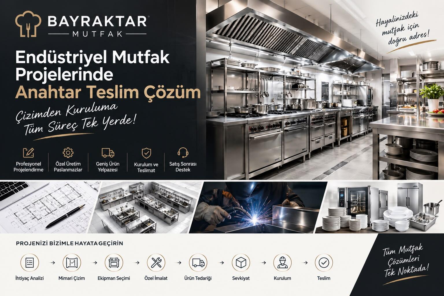 Endüstriyel Mutfak Projelerinde Anahtar Teslim Çözüm Ortağınız: Bayraktar Mutfak