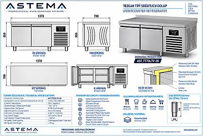Astema GN Tezgah Tipi 4 Çekmeceli Derin Dondurucu, -16/-20 - 2