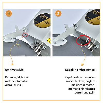 Emir 10 Kg Hamur Yoğurma Makinesi, Kapaklı, Swichli EM 02 - 6