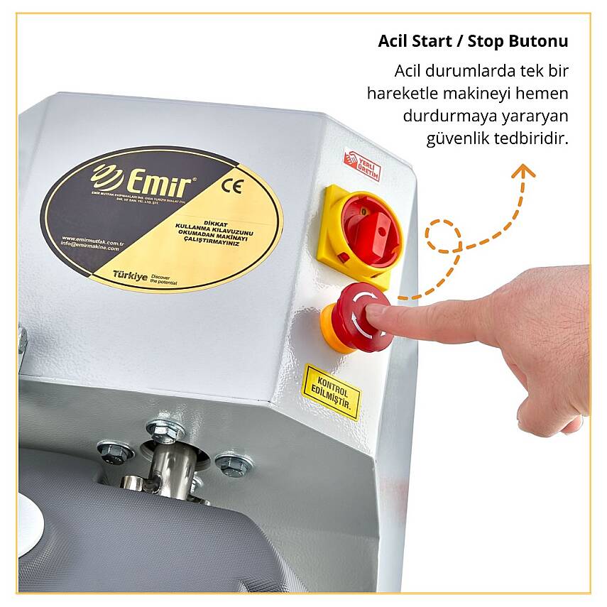 Emir 10 Kg Hamur Yoğurma Makinesi, Kapaklı, Swichli EM 02 - 4