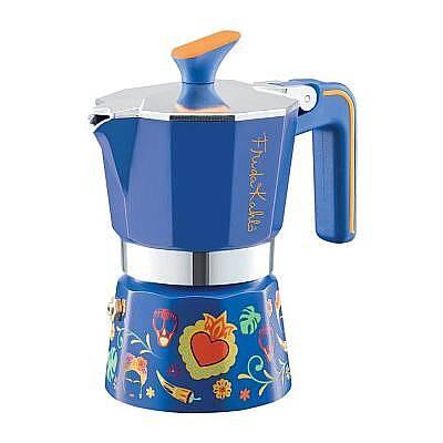 Pedrini Frida Kahlo Moka Pot, 6 Cup, Mavi - 1