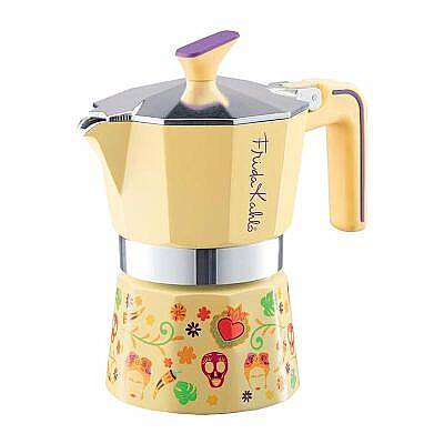Pedrini Frida Kahlo Moka Pot, 6 Cup, Sarı