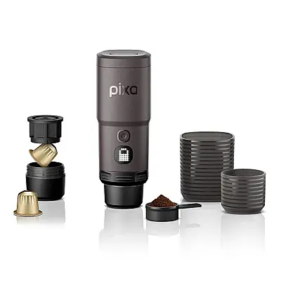 Wacaco Pixapresso Şarj Edilebilir Pilli Taşınabilir Espresso Makinesi, Koyu Bordo