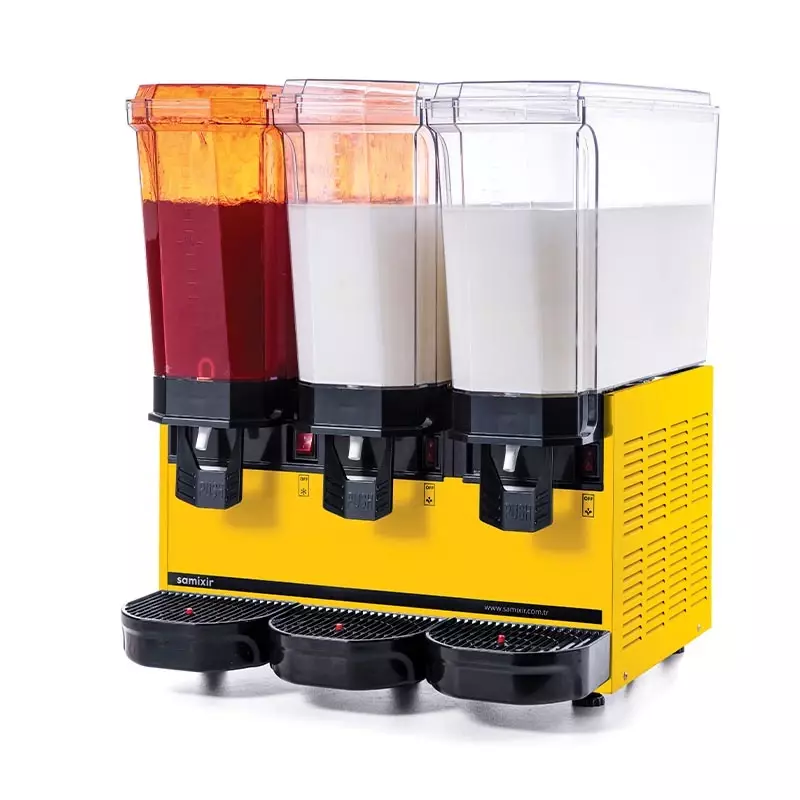 Samixir Triple Klasik Fıskiyeli Karıştırıcılı ve Karıştırıcılı Soğuk İçecek Dispenseri, 20+20+20 L, Sarı,60.SMMY, 60.SMMB, 60.SMMI - 5