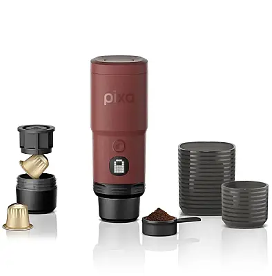 Wacaco Pixapresso Şarj Edilebilir Pilli Taşınabilir Espresso Makinesi, Kırmızı